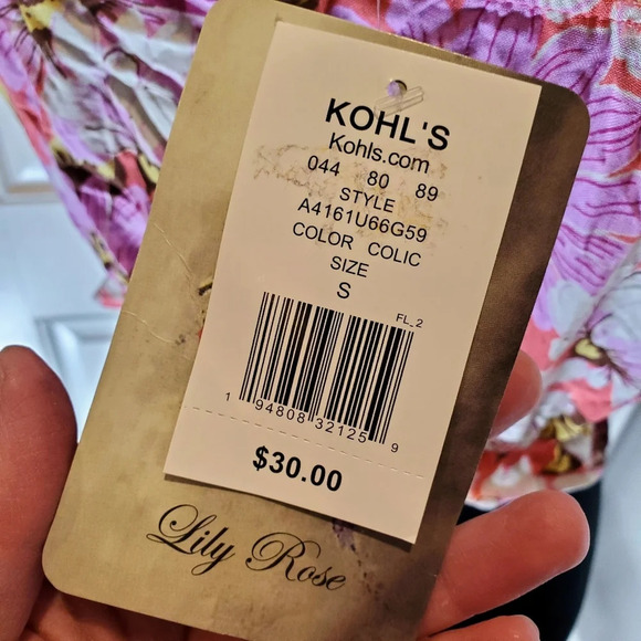 NWT Lily Rose Small Flutter Shoulder Smocked Ruffle Cropped Floral Boho Tank Top - Picture 15 of 16